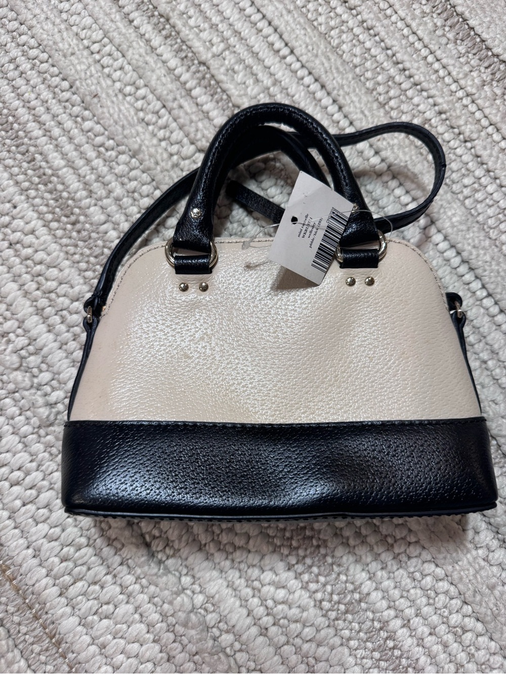 kate spade Two-Tone Mini Dome Satchel - Cream & Black